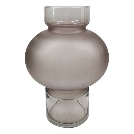 VASO DE VIDRO CINZA