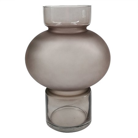 VASO DE VIDRO CINZA