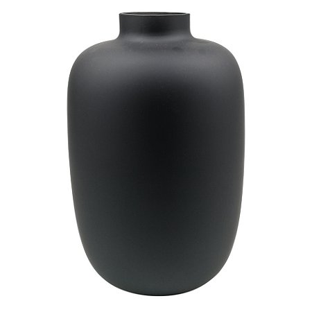 VASO DE VIDRO PRETO LISO