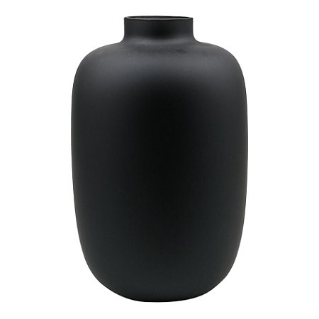 VASO DE VIDRO PRETO LISO