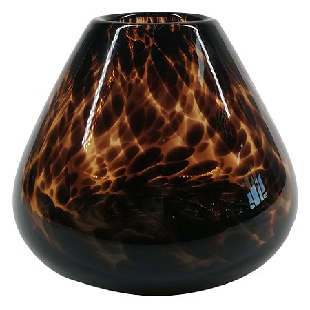VASO DE VIDRO MARROM E PRETO