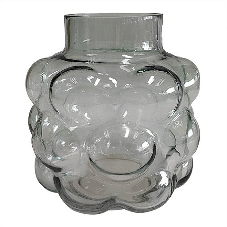 VASO DECORATIVO EM VIDRO - VERDE - 20X20X21CM