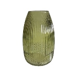 VASO DECORATIVO EM VIDRO - VERDE MUSGO - 16X16X25CM