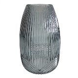 VASO DECORATIVO EM VIDRO - AZUL ACINZENTADO - 16X16X25CM