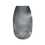 VASO DECORATIVO EM VIDRO - AZUL ACINZENTADO - 19X19X30CM