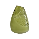 VASO DECORATIVO EM VIDRO - VERDE MUSGO - 17,5X14X21CM