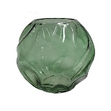 VASO DECORATIVO EM VIDRO - VERDE - 20X20X18CM