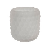 PECA DECORATIVA EM VIDRO - CASTICAL - BRANCO - 8,5X8,5X8,5CM