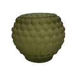 PECA DECORATIVA EM VIDRO - CASTICAL - VERDE MUSGO - 8X8X9CM