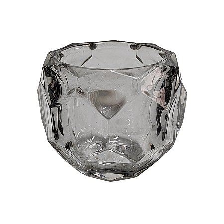 PECA DECORATIVA EM VIDRO - CASTICAL - FUME - 8X8X6,5CM