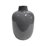 VASO DECORATIVO EM VIDRO - CINZA - 16X16X25CM