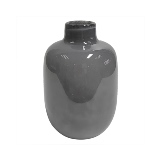VASO DECORATIVO EM VIDRO - CINZA - 12X12X18,5CM