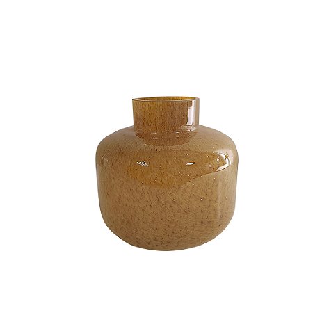 VASO DECORATIVO EM VIDRO MARROM