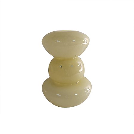 VASO DECORATIVO EM VIDRO BEGE