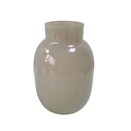 VASO DECORATIVO EM VIDRO CINZA