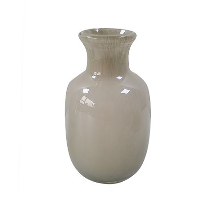VASO DECORATIVO EM VIDRO CINZA
