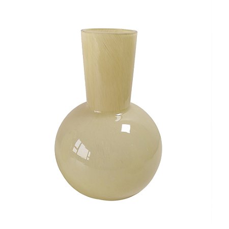 VASO DECORATIVO EM VIDRO BEGE