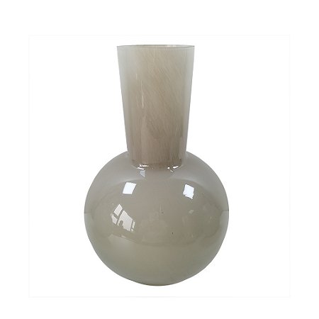 VASO DECORATIVO EM VIDRO CINZA