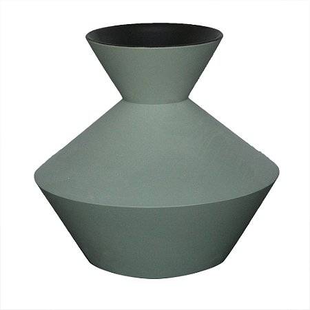 VASO DECORATIVO EM CERAMICA - CINZA - 20X20X19CM