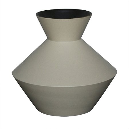 VASO DECORATIVO EM CERAMICA - COR CREME - 20X20X19CM
