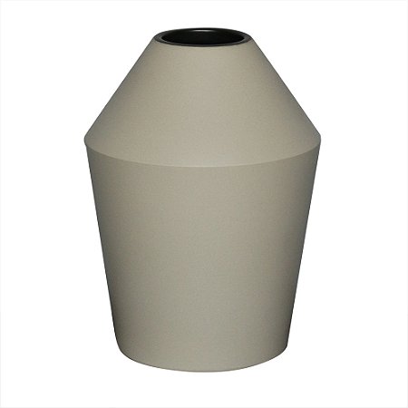 VASO DECORATIVO EM CERAMICA - COR CREME - 13X13X19CM