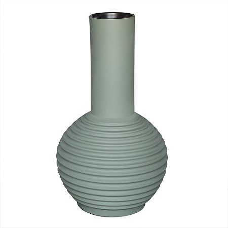 VASO DECORATIVO EM CERAMICA CINZA 19.5X19.5X33.5 CM