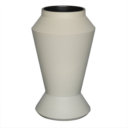VASO DECORATIVO EM CERAMICA - COR CREME - 18X18X31CM