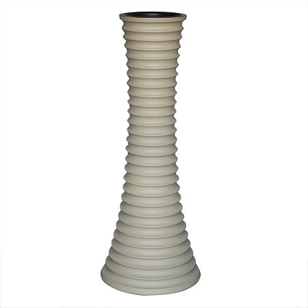 VASO DECORATIVO EM CERAMICA COR CREME 16X16X43 CM