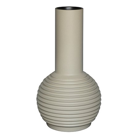 VASO DECORATIVO EM CERAMICA COR CREME 19.5X19.5X33.5 CM
