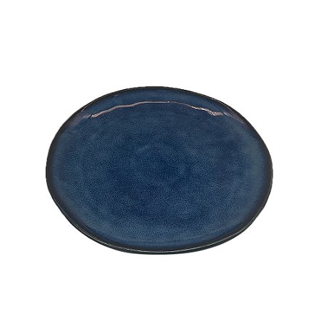 CJ DE PRATO EM PORCELANA AZUL COM DETALHE PRETO 6PCS