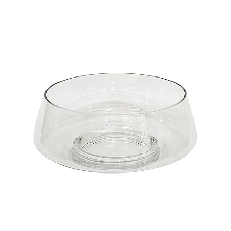 CENTRO DE MESA EM VIDRO TRANSPARENTE