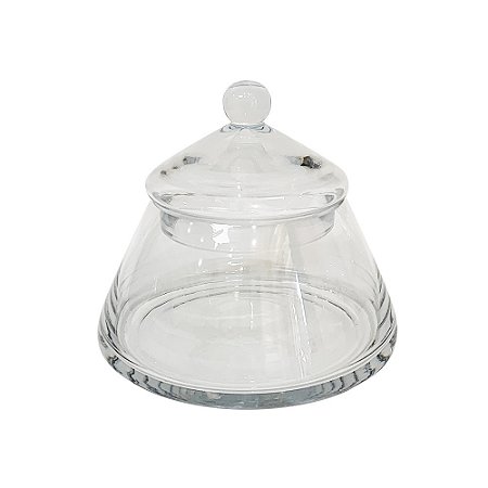 POTE DECORATIVO EM VIDRO TRANSPARENTE