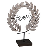 PECA DECORATIVA EM METAL BEGE E PRETA FAMILY