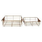 CJ. DE CESTOS EM METAL DOURADO - 2PCS