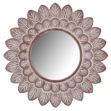 ESPELHO DECORATIVO EM METAL MARROM