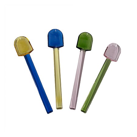 CJ MEXEDOR DE DRINK EM VIDRO COLORIDAS 4PCS