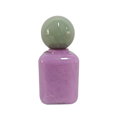 GARRAFA DECORATIVA EM VIDRO VERDE E ROXO