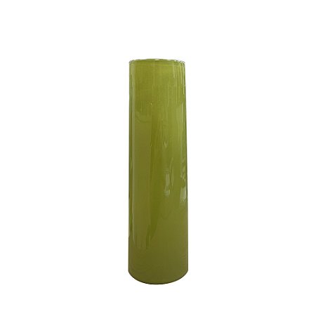 VASO DECORATIVO CILINDRICO EM VIDRO VERDE CLARO