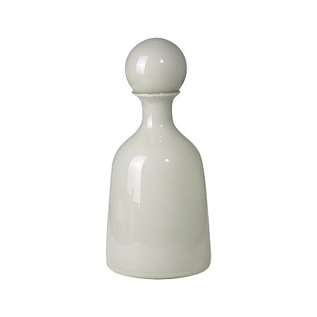 GARRAFA DECORATIVA EM VIDRO CINZA CLARO