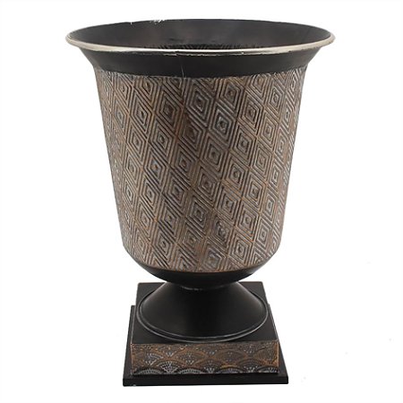 VASO DE METAL PRETO E COBRE