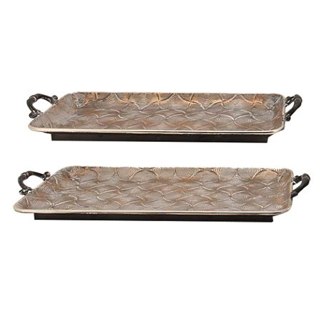 CJ DE BANDEJAS DE METAL COBRE 2PCS