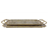 CONJ DE BANDEJAS DE METAL DOURADO ENVELHECIDO - 2 PCS