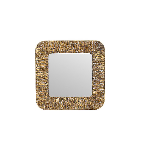ESPELHO COM MODULRA DE METAL DOURADO