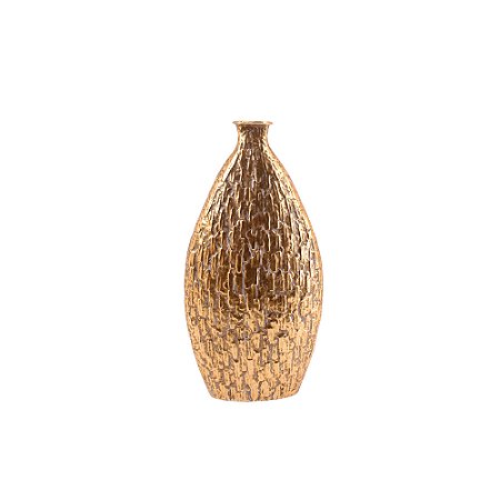 VASO DECORATIVO EM METAL DOURADO