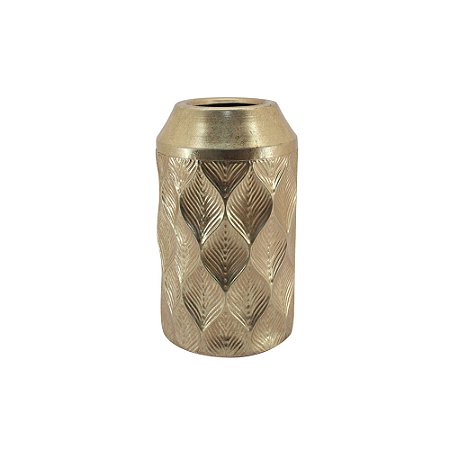 VASO DECORATIVO EM METAL DOURADO