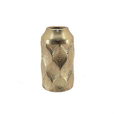 VASO DECORATIVO EM METAL DOURADO