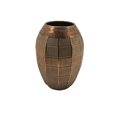 VASO DECORATIVO EM METAL BRONZE
