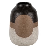 VASO DE CERAMICA BEGE MARROM E PRETO