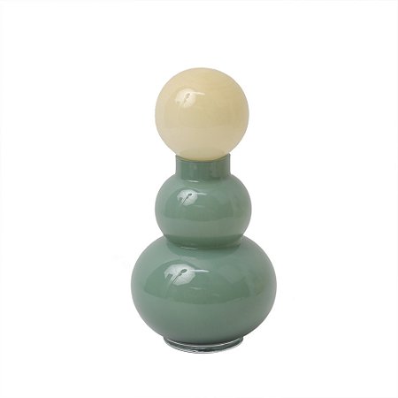 GARRAFA EM VIDRO VERDE COM TAMPA BEGE