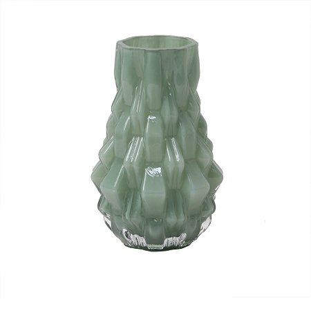 VASO DECORATIVO EM VIDRO VERDE